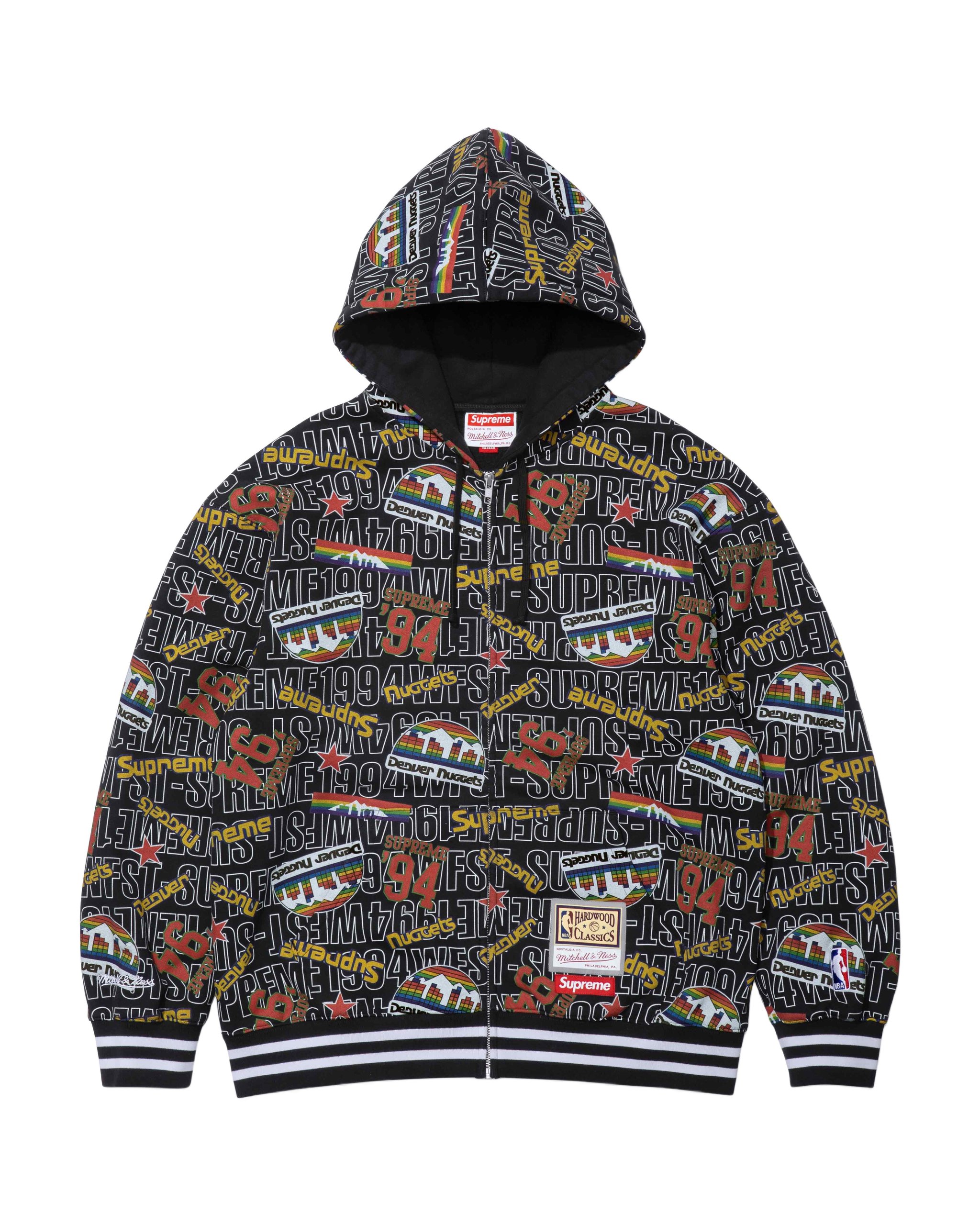 Supreme®/Mitchell & Ness® Teams Zip Up Hooded Sweatshirt view 3